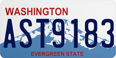 WA license plate AST9183