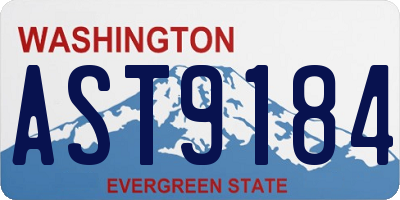 WA license plate AST9184
