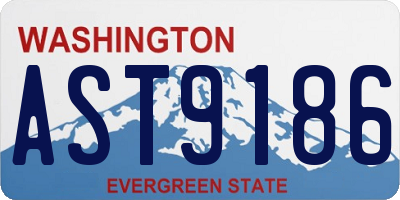 WA license plate AST9186