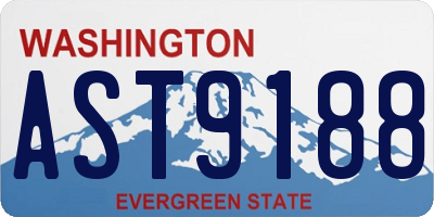 WA license plate AST9188