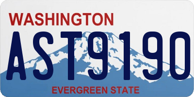 WA license plate AST9190