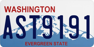 WA license plate AST9191