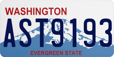 WA license plate AST9193