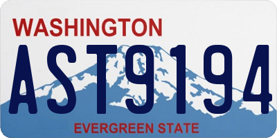 WA license plate AST9194