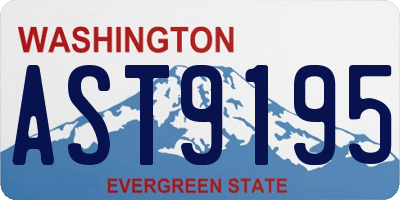 WA license plate AST9195