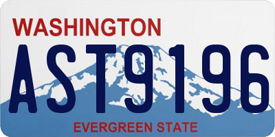 WA license plate AST9196