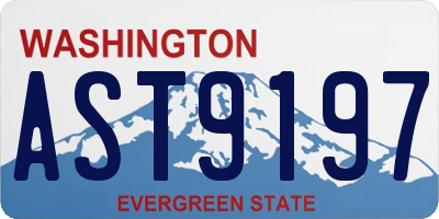 WA license plate AST9197