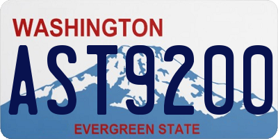 WA license plate AST9200
