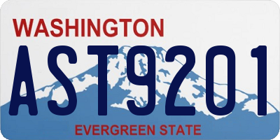 WA license plate AST9201