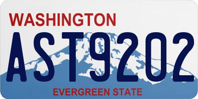 WA license plate AST9202
