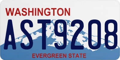 WA license plate AST9208