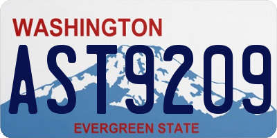 WA license plate AST9209