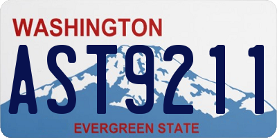 WA license plate AST9211