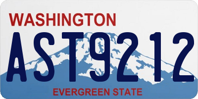 WA license plate AST9212
