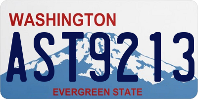 WA license plate AST9213