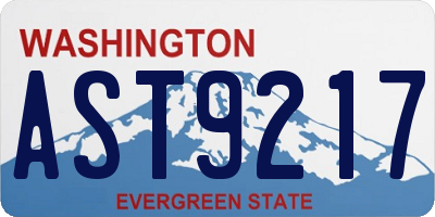 WA license plate AST9217