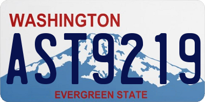 WA license plate AST9219