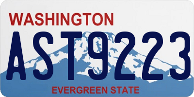 WA license plate AST9223