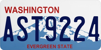 WA license plate AST9224