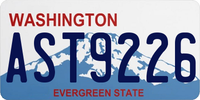 WA license plate AST9226