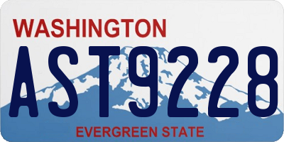 WA license plate AST9228