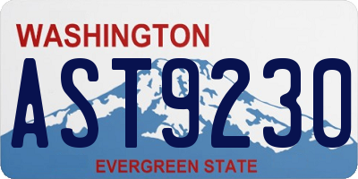 WA license plate AST9230
