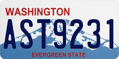WA license plate AST9231