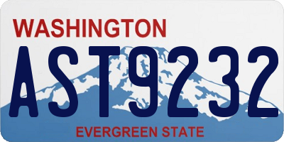 WA license plate AST9232