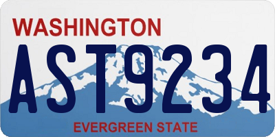 WA license plate AST9234
