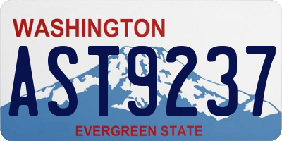 WA license plate AST9237