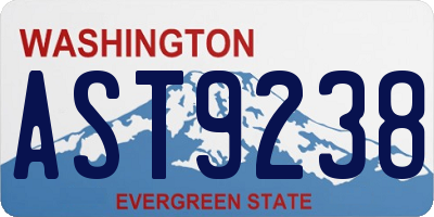 WA license plate AST9238