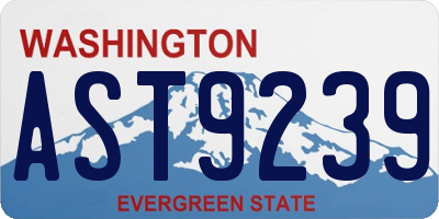 WA license plate AST9239