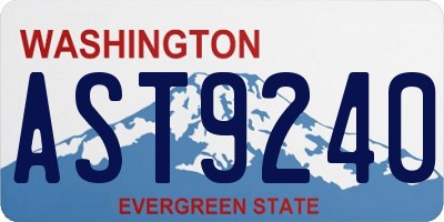 WA license plate AST9240