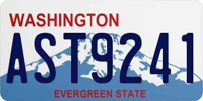 WA license plate AST9241