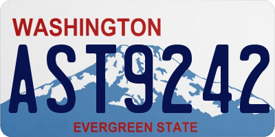 WA license plate AST9242