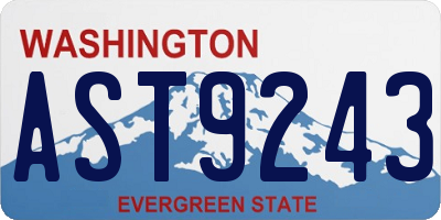 WA license plate AST9243