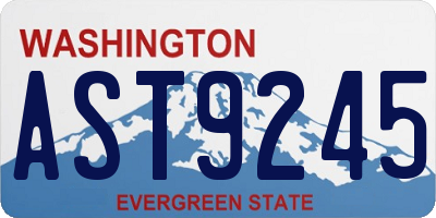 WA license plate AST9245
