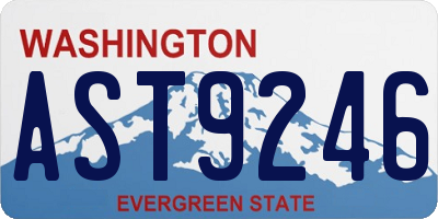 WA license plate AST9246