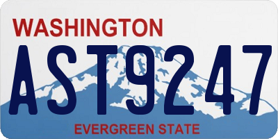 WA license plate AST9247