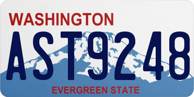 WA license plate AST9248