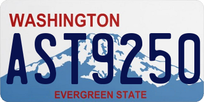 WA license plate AST9250