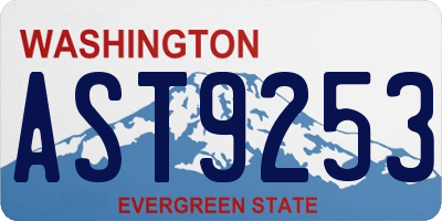 WA license plate AST9253