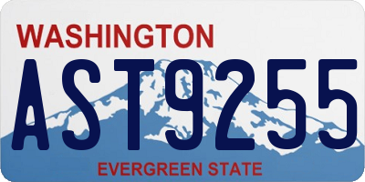 WA license plate AST9255
