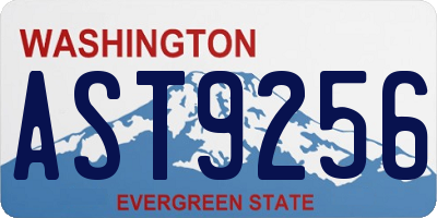 WA license plate AST9256