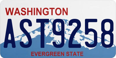 WA license plate AST9258