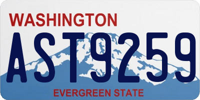 WA license plate AST9259