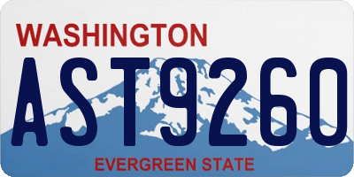 WA license plate AST9260