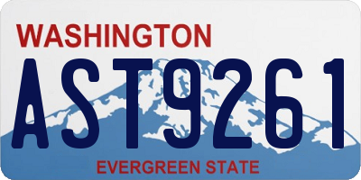 WA license plate AST9261