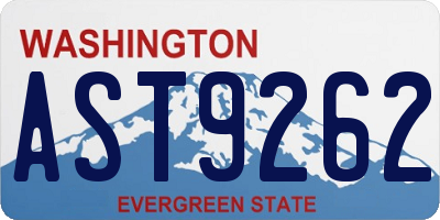 WA license plate AST9262