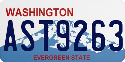 WA license plate AST9263